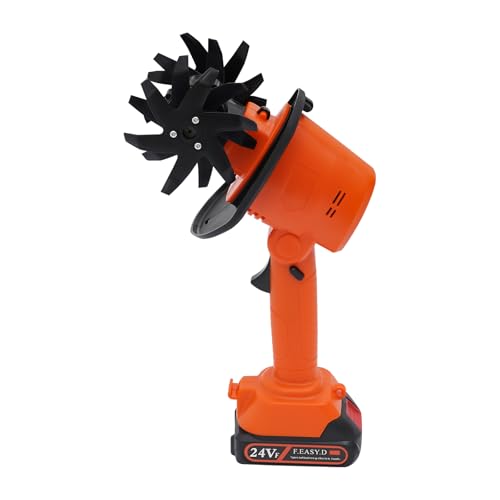 21V Cordless Tiller Cultivator w/5Ah Battery Lightweight Electric Handheld Rototiller