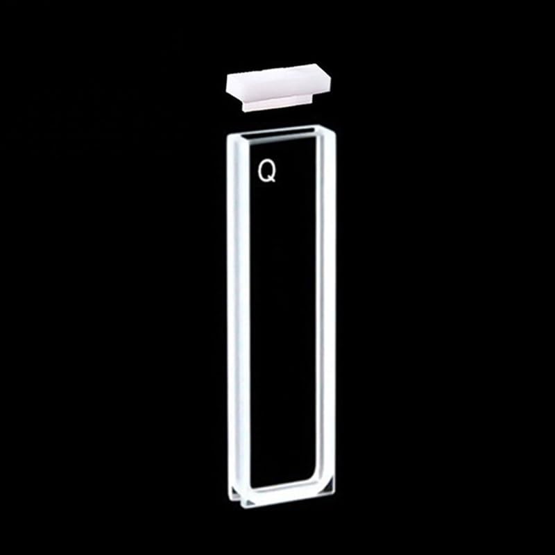 2 cuvette in quarzo con coperchio, lunghezza del percorso 2 mm, for spettrofotometro da laboratorio(High precision)