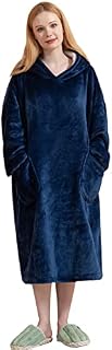 Adigaber Oversized Hoodie Blanket for Women Ultra Plush Comfy Wearable Hooded Giant Sweatshirt One Size TV-Blanket Front Pockets for Men Women Teens Friends