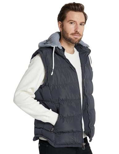 Image of ZSHOW Men's Puffer Vest Removable Hooded Vest Outdoor Winter Vest