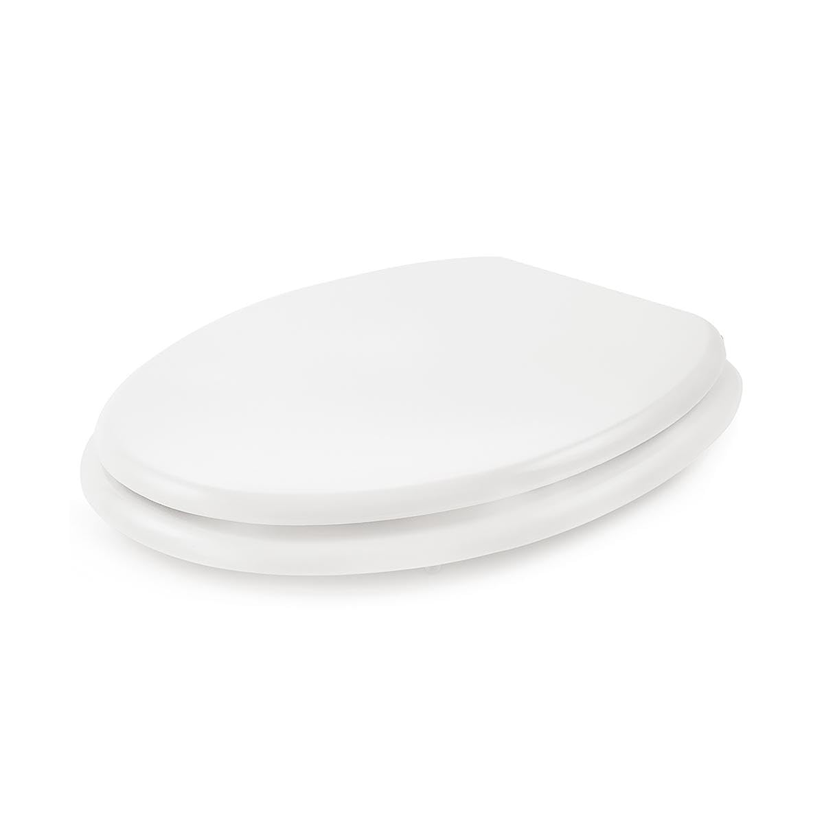 Asiento de inodoro universal mdf blanco para erradicar el balanceo y renovar el baño antiguo