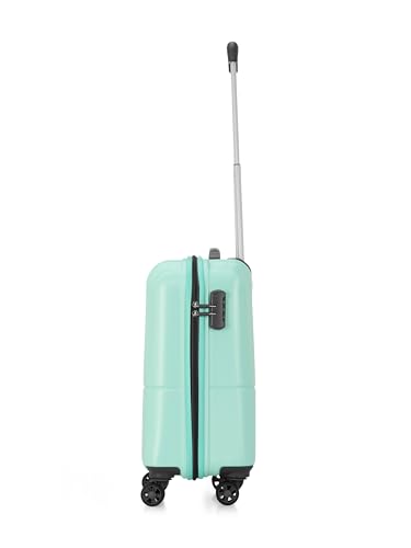 Image of Genie Palm Plus 55cm Trolley Bag, Hard Side 8 Wheel Carry on Luggage - Fresh Mint, Travel Bag for Women