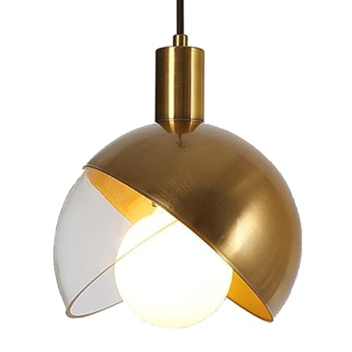 Lampe suspendue en verre et métal E27 au design industriel moderne pour salon