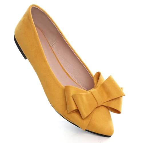 Image of TN TANGNEST Women Fashion Bowknot Flats Comfort Pointed Toe Dress Shoes