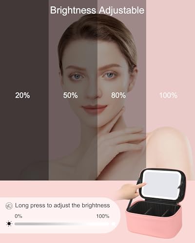 Relavel Rolling Makeup Case, Makeup Backpack Professional Makeup Artist Train Case