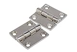 Seachoice Butt Hinge, 316 Stainless Steel, 2 in x 2 in, Pack of 2