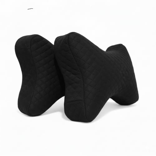 Image of Velvet Soft car Neck Pillow for Travel, Travel Memory Foam Rest Pillow /Cushion Set of Pillows Compatible with All Cars - Pack of 2 Pieces (Memory Foam-Black)