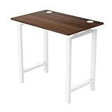 UPLIFT Desk - Walnut GREENGUARD Laminate Desktop, Fixed Standing Height 4-leg Side Table (White)...