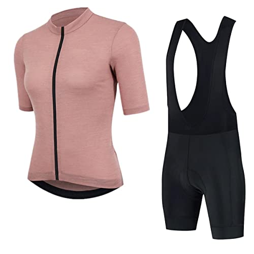 WGG Frau Radtrikot-Set Kurzarm Voller Reißverschluss Fahrradbekleidung MTB-Jersey Schnelltrocknend Atmungsaktiv Und 9D-Gel-Trägerhose (Farbe : B, Größe : XS) Cover
