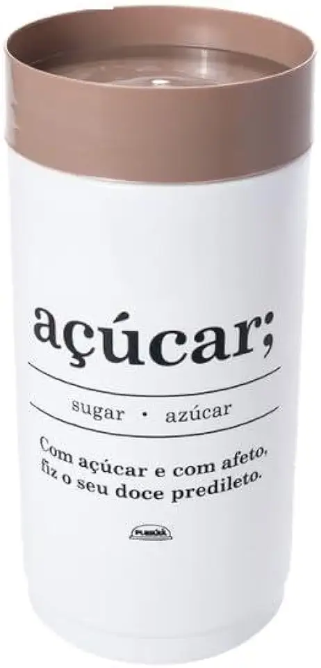 Porta Açúcar Plug 1,6L Plasútil – Pote para Açúcar com Tampa de Rosca e Vedação, Organizador de Cozinha