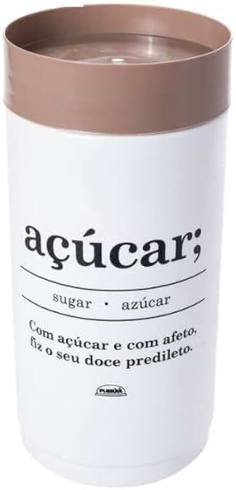 Porta Açúcar Plug 1,6L Plasútil – Pote para Açúcar com Tampa de Rosca e Vedação, Organizador de Cozinha