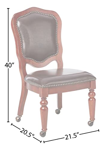 Sunset Trading Bellagio Caster Chair, Distressed Brown Cherry Finish With Espresso Seats #TOP6