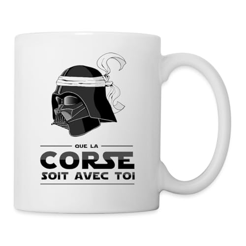 Spreadshirt Que La Corse Soit Avec Toi Cadeau Corsica Mug Blanc, taille unique, blanc