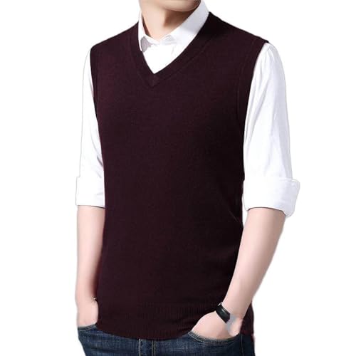 Gilet en tricot pour homme d'affaires en maille fine col en V haut de gamme