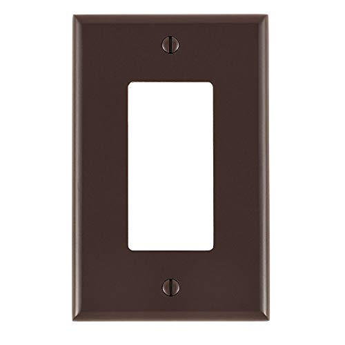 Image of Leviton 1-Gang Decora /GFCI Device Decora Wallplate, Midway Size, Thermoset, Device Mount, 80601, Brown