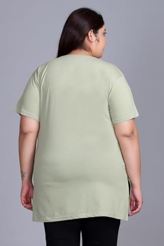Image of In Love Women's Plus Size Longline T-Shirt with Side Pocket, 3 /4 Sleeve, Crew Neck