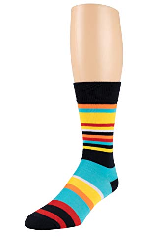 Zeke Men's Pattern Dress Funky Fun Colorful Crew Socks 12 Assorted Patterns (Variation S, 6-12) #TOP7