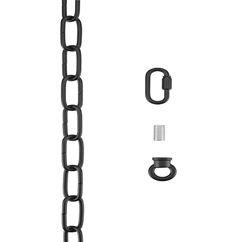 Image of Aspen Creative 21115-91, Steel 10 Feet Heavy Duty Chain & Quick Link Connector for Hanging Up Maximum Weight 50 Pounds in Matte Black
