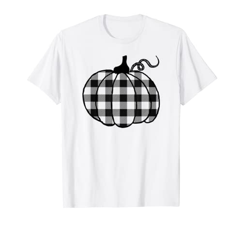 Buffalo Plaid Pumpkin Fall Autumn Cute Casual T-Shirt