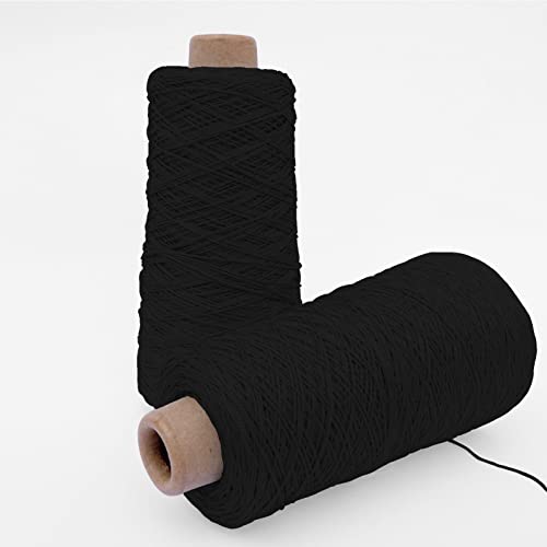 TEXTEX = Cuquillo Chain Thread. Yarn for Knitting and Crochet. Composition 100% Rayon. 1 Cone of 200grs and 600mts (Black) - Image 4