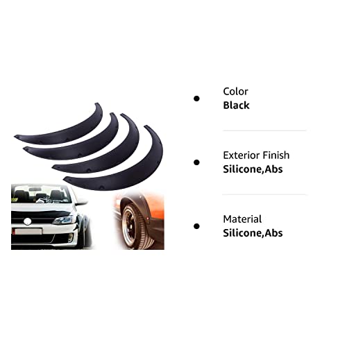 Werdereich Universal Wheel Fender Flares 3.5In/9Cm Over Wide Body Wheel Arches, Wheel Flares Made Of High Strength Material 4Pcs (80+90Cm) #TOP7