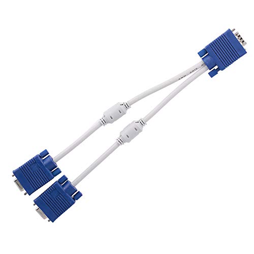 VGA Cabo 1 Macho para 2 Fêmea Cabo Adaptador VGA para Desktop / Laptop / Projetor / STB com Dual Ane