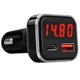 JEBSENS USB C Car Charger Adapter with Voltage Display, 30W Cigarette Lighter Type C Fast Charge Power Delivery & Quick Charge 3.0 (PD & QC), Volt Meter Battery Monitor, Compatible with iPhone Galax