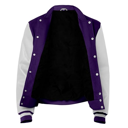 Image of Baseball Wool Letterman Varsity Faux Leather Sleeve For Men | Wool Varsity Bomber Jacket
