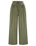 GRACE KARIN Women's Army Green Wide Leg Yoga Pajama Pants Drawstring Waist Sweatpants 2XL