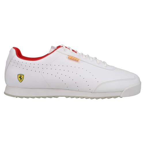 PUMA Mens Scuderia Ferrari X Roma Via Lace Up Sneakers Shoes Casual - White