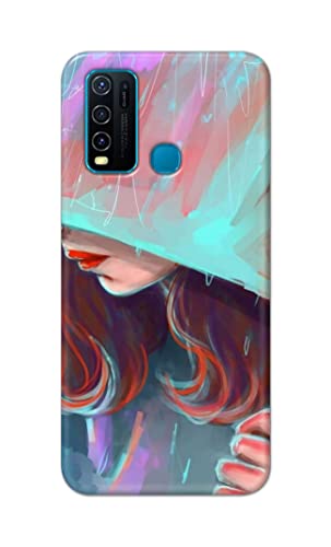 Image of PRINTFIDAA Pretty Woman Under The Umbrella Painting Printed Designer Hard Case for Vivo Y30 / Vivo Y50 Back Cover -(e) RPM1007