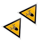 PRETYZOOM 2Pcs Warning Hand Crushing Signs Adhesive Safety Decals with Strong Adhesion for Industrial and Workplace Use PP Synthetic Paper Labels for Clear Hand Safety Warnings in Warehouses and Factories