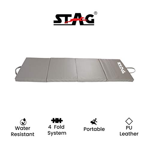 Image of STAG Multi-Purpose Foldable Fitness MAT 180 CM X 120 CM X 40 MM | Use as Tumbling mat, Gymnastics mat, Crash pad | Thick Foam | for Both Men and Women