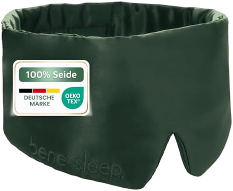 bene-sleep® Premium Seidenschlafmaske – 100% lichtdicht – Weiche Polsterung – Hautfreundlich Augenbrille für erholsamen Schlaf – Für längeren REM-Schlaf und schnelleres Einschlafen