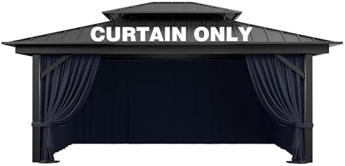 Outdoor Gazebo Curtain Replacement Universal 4-Panel Sidewalls 12' X 14',Outdoor Patio Waterproof Privacy Curtain with Double Zipper for Patio,Garden, and Backyard (Curtain Only) image 77