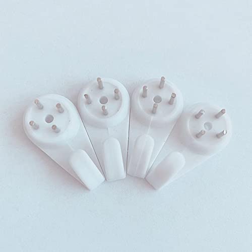 Image of Invisible Nail Screws 5PCS Kjiaiyuo White Powerful Concrete Hard Wall Picture Hooks Non-Trace Hanging Hook Traceless Nail Wall Hook for Picture Photo (3cm /1.18 Length)