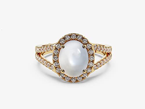 Bague opale naturelle 7,50 carats taille ovale oxyde de zirconium