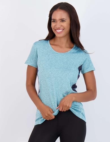 Image of Real Essentials 5 Pack: Women's Dry Fit Tech Stretch Short-Sleeve Crew Neck Athletic T-Shirt Available in Plus Size Set Medium
