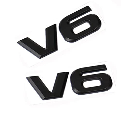 Image of 2 PCS New 3D Zinc Alloy V6 Emblems, for Car Decoration (Black)