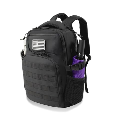 25L Military Travel Laptop Backpack 15.6-inch Backpack For Women Business Carry On Flight Approved Small Black Backpack Bug Out Bag Work Gym Weekend Bag Men's Assault Bags Back Pack