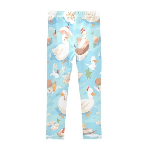 Toddler Girls Leggings Printed Yoga Pants Leggings White Duck for Kids2
