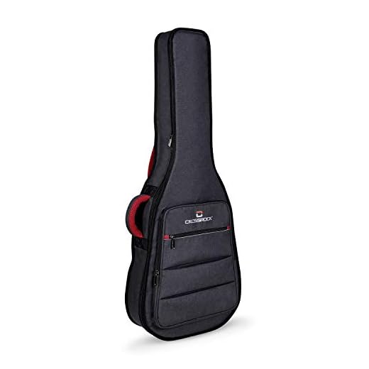 Crossrock CRSG107D Dreadnought - Bolsa para Guitarra (Acolchado de 10 mm), Mochila Disponible, Gris Oscuro (CRSG107DGR)