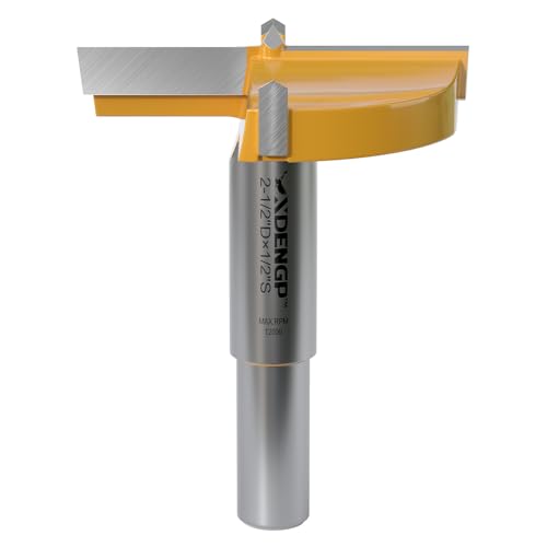 Image of Forstner Bit 1 /2 inch Shank, 2-1 /2 inch Cutting Diameter, Forstner Drill Bit for Woodworking, Drilling Hole Saw Set, Auger Opener, Hinge Hole Cutter for Plastic, Plywood Products