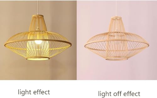 Beige Basket Lamp Shade Hollow Pendant Light Southeast Asian Style Wicker Rattan Cage Chandelier Farmhouse Decor Rattan Hanging Ceiling Lamp