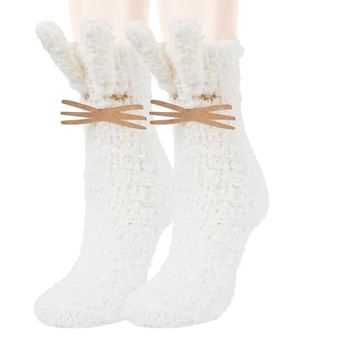 Image of Benefeet Sox Funny Animal Fuzzy Socks for Women Girls - Cute Fluffy Slippers, Cozy Warm Winter Plush Sleeping Socks