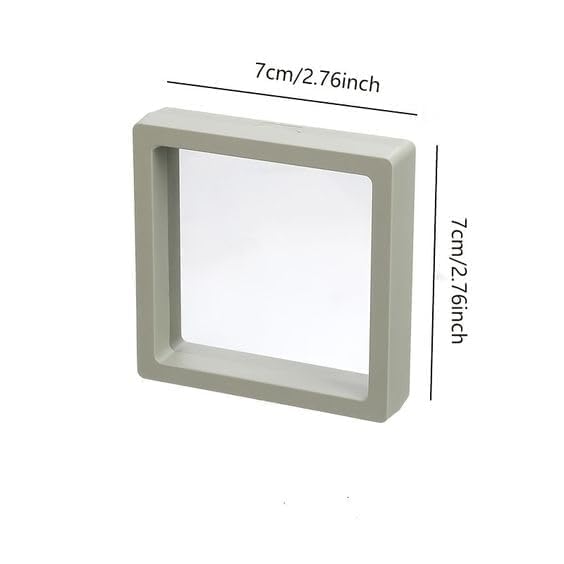 Image of Floating Display Frame, Coin Display Case, Dustproof PE Film Transparent Jewelry Storage Box for Ring Necklace Bracelet, Floating Display Case for Coin, Jewelry per Availability (Small White 10PCS)