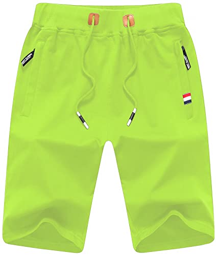 CREATMO US Men's Shorts Zipper Pocket Elastic Waist Stretch Summer Casual Beach