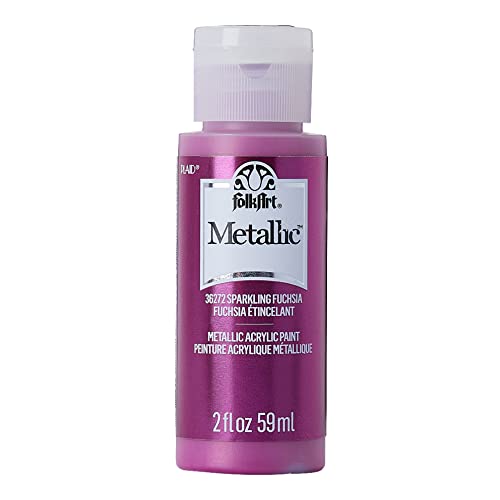FolkArt Metallic Acrylic Paint 2oz-Sparkling Fuchsia -SM-36272