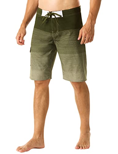 Image of unitop Men's Bathing Board Trunks Beach Shorts Holiday Hawaiian Colorful Striped