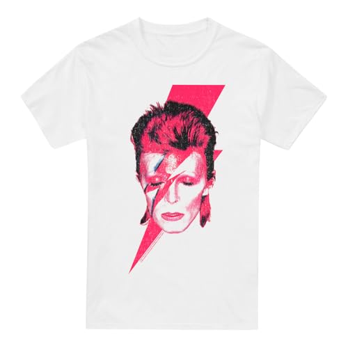 Cotton Soul David Bowie Aladdin Sane Unisex T Shirt, White, Small